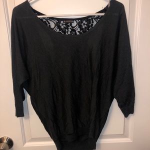 Women’s Express Gray & Black Sweater Racerback, S